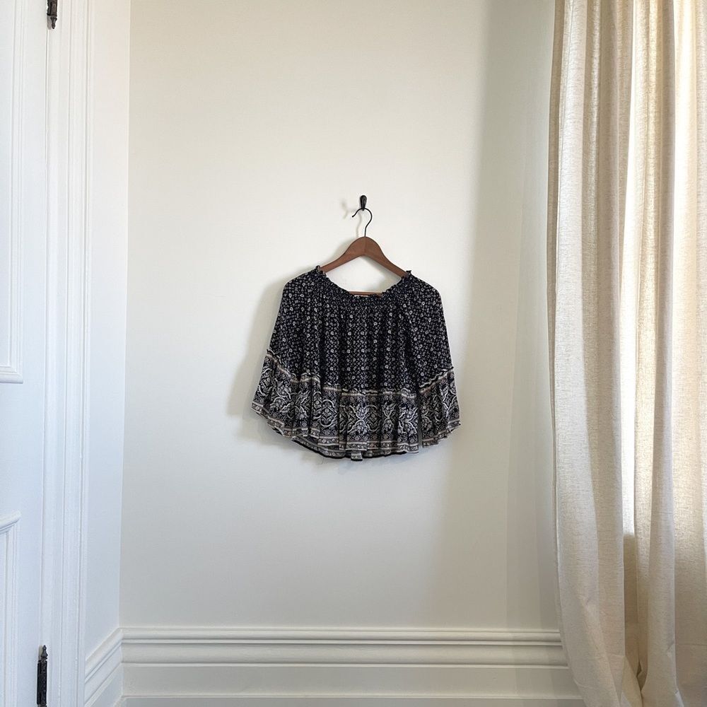 Off Shoulder Floral Shirt